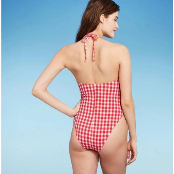 Wild Fable Size: XS (0-2) Red & White Gingham Swimwear  NWT - Picture 2 of 8